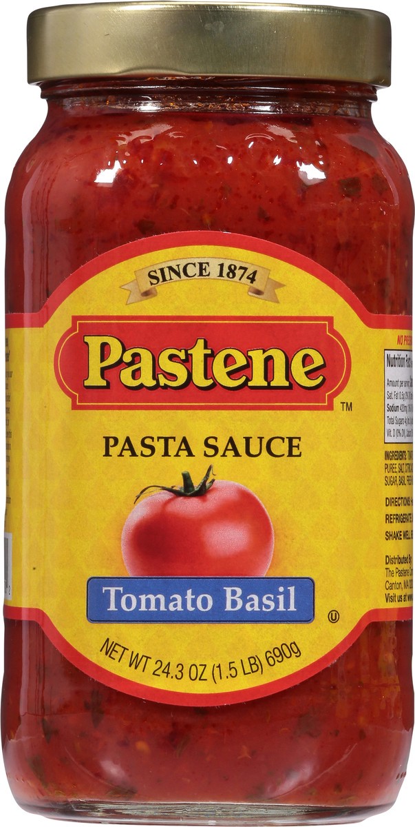 slide 8 of 9, Pastene Tomato & Basil Sauce, 24 oz