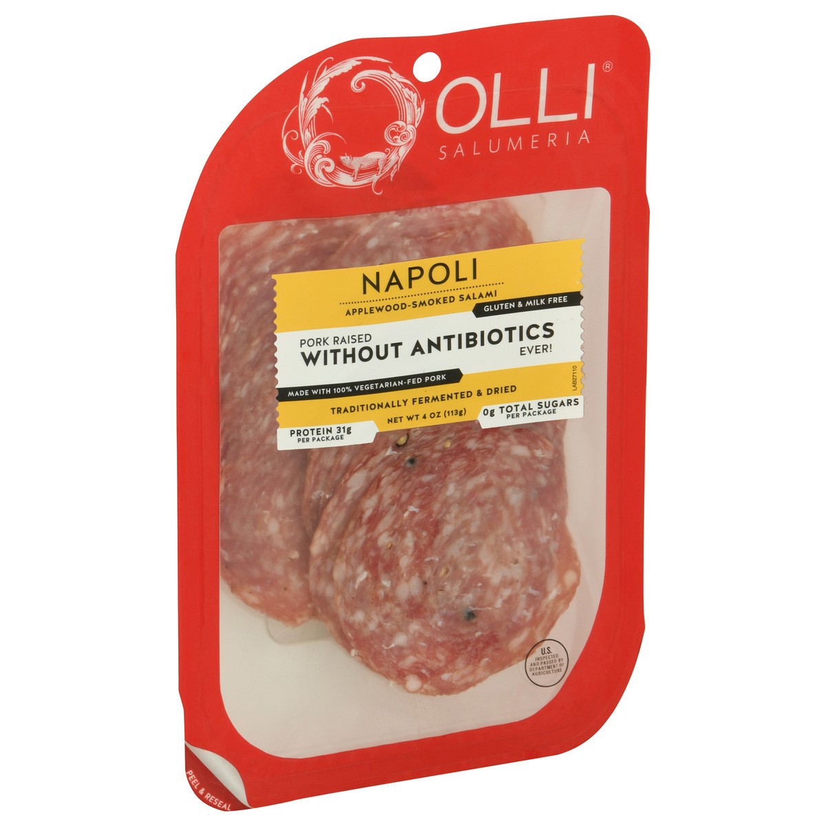 slide 6 of 9, Olli Salumeria Olli Salami Sliced Napoli Applewood Sm, 1 ct