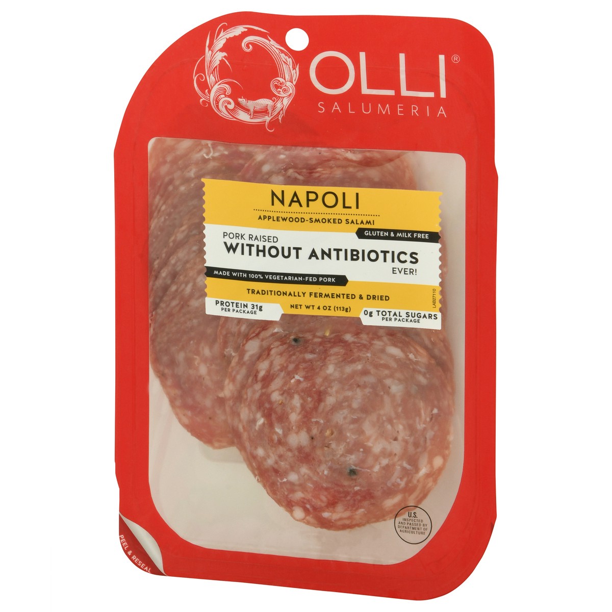 slide 7 of 9, Olli Salumeria Olli Salami Sliced Napoli Applewood Sm, 1 ct