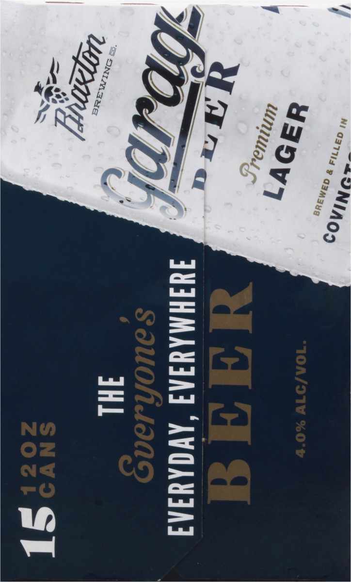 slide 8 of 9, Garage Beer Classic Light Beer 15 - 12 fl oz Cans, 15 ct; 12 oz