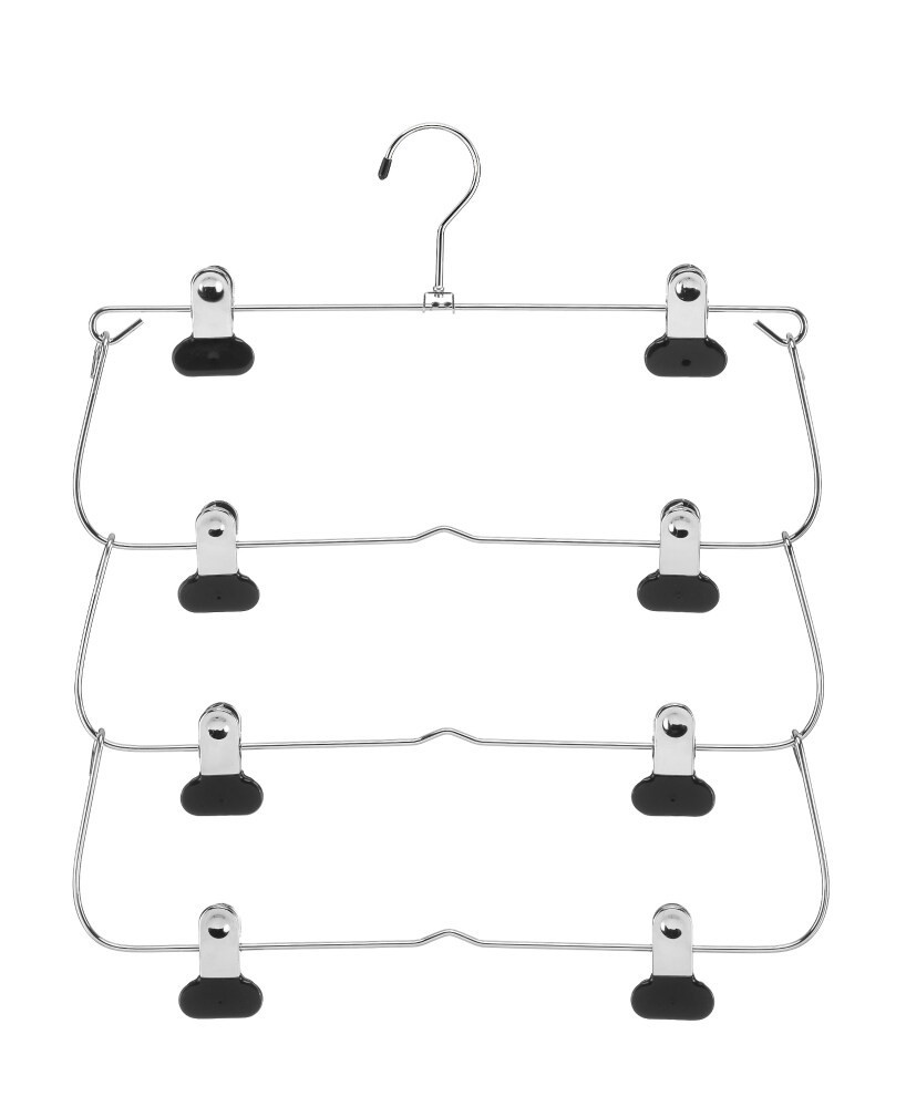 slide 1 of 1, Whitmor 4 Tier Folding Skirt Hanger - Ebony Chrome, 1 ct