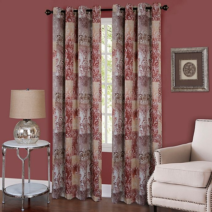 slide 1 of 1, Achim Vogue Grommet Top Room-Darkening Window Curtain Panel - Marsala, 84 in