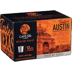 Cafe Ole CAFE Olé by H-B Medium Roast Taste of Austin Coffee Single Serve Cups - 12 ct