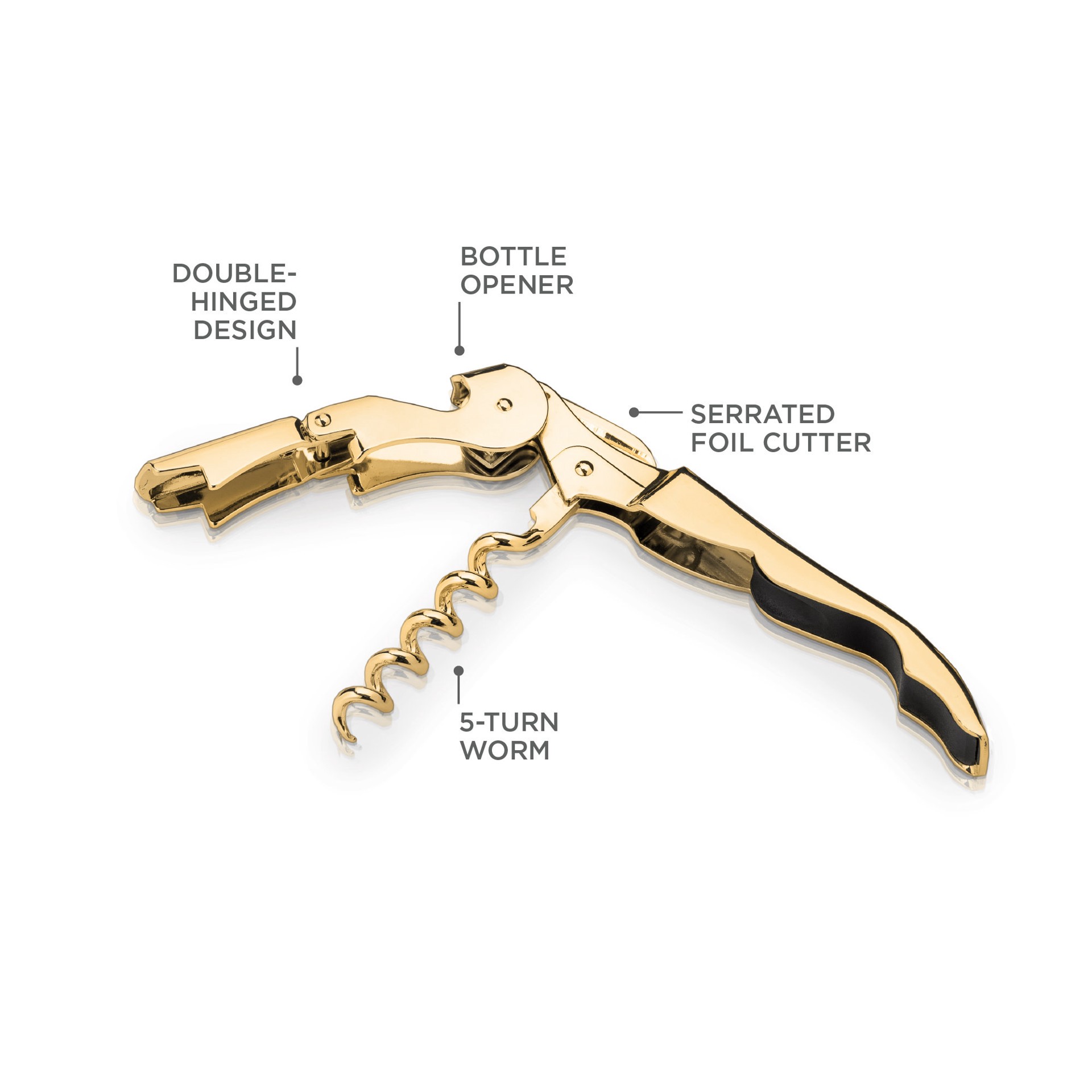 slide 2 of 5, Viski Gold Plated 24K Corkscrew 1 ea, 1 ct