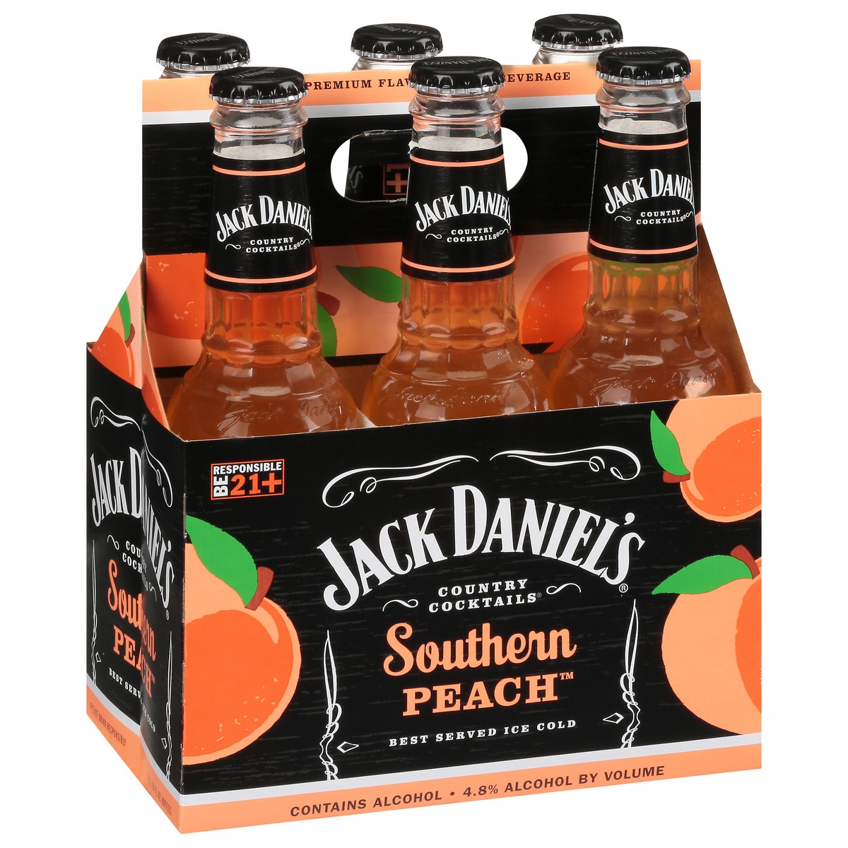 slide 3 of 9, Jack Daniel's Southern Peach Country Cocktails 6 - 10 fl oz Bottles, 6 ct; 10 oz