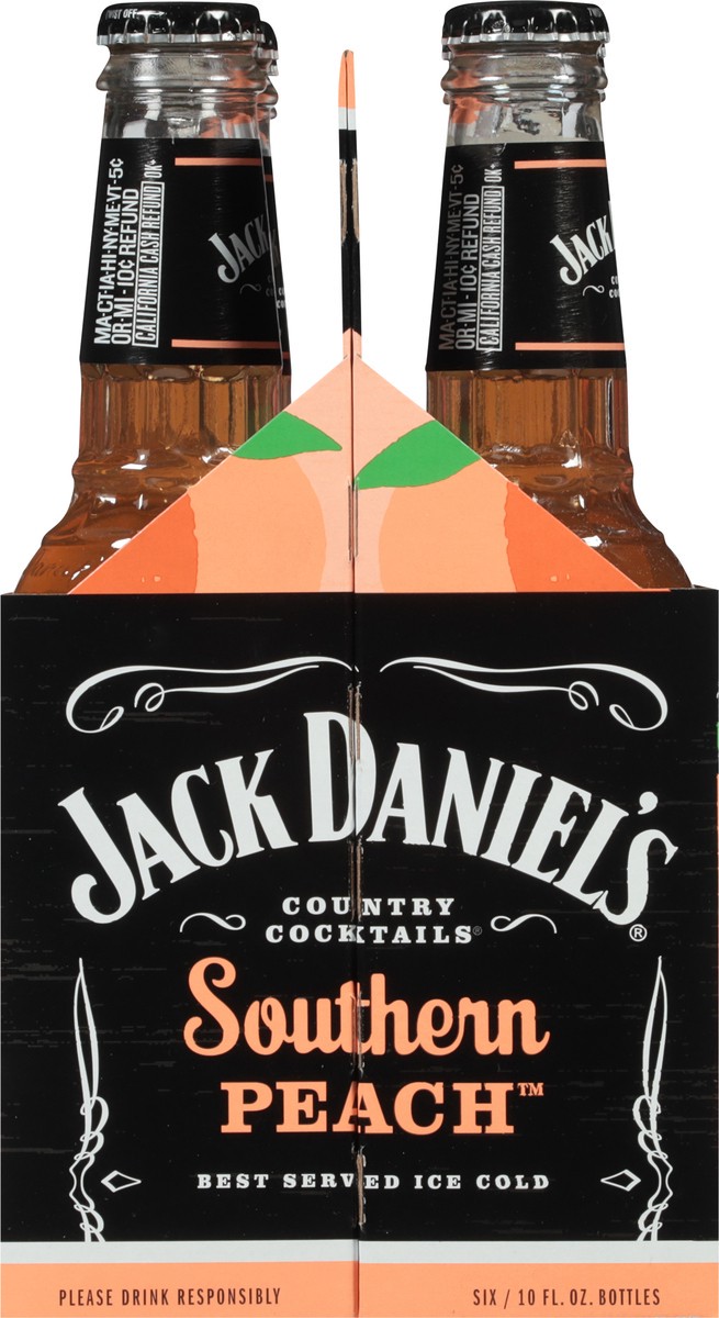 slide 6 of 9, Jack Daniel's Southern Peach Country Cocktails 6 - 10 fl oz Bottles, 6 ct; 10 oz