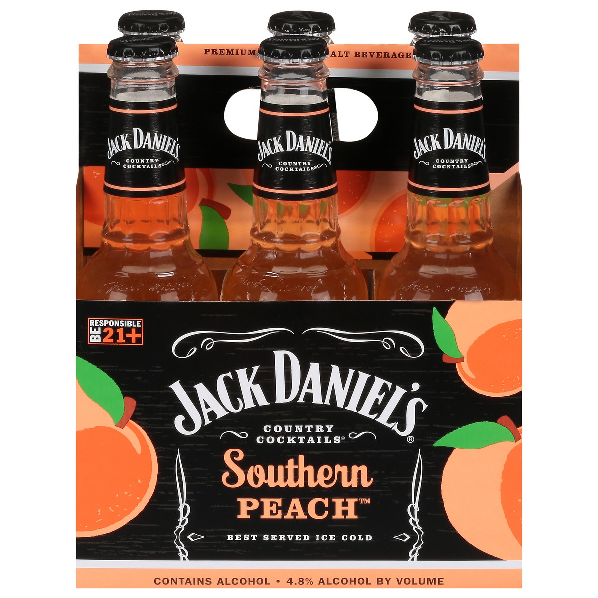 slide 1 of 9, Jack Daniel's Southern Peach Country Cocktails 6 - 10 fl oz Bottles, 6 ct; 10 oz