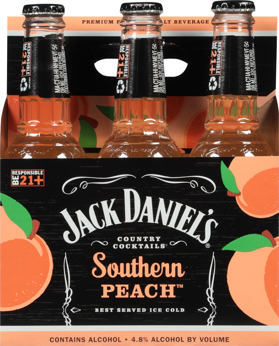 Jack Daniel's Southern Peach Country Cocktails 6 - 10 Fl Oz Bottles 6 ...