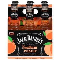 Jack Daniel'S Country Cocktail Malt Southern Peach Jack Daniel's Country Cocktails Southern Peach, 6 Pack, 10 fl oz Bottles, 4.8% ABV, FMB