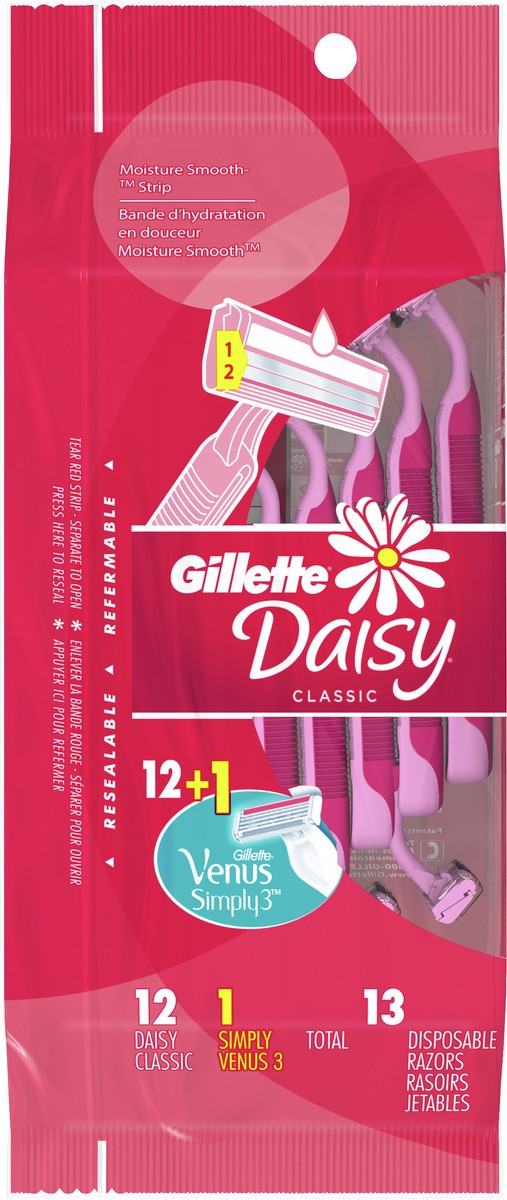 slide 5 of 5, Gillette Daisy Razor Dispable, 12 ct