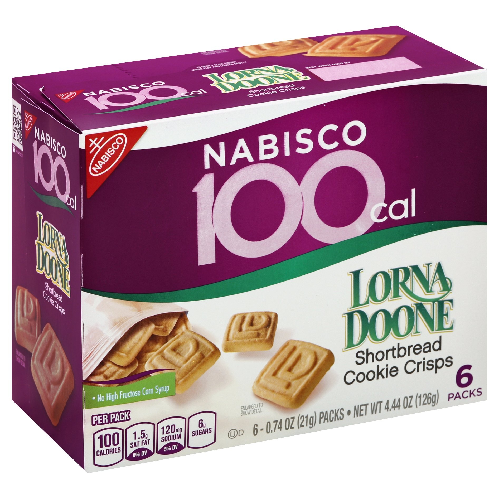 slide 1 of 4, Lorna Doone 100 Cal Shortbread Cookie Crisps Packs, 6 ct; 0.74 oz