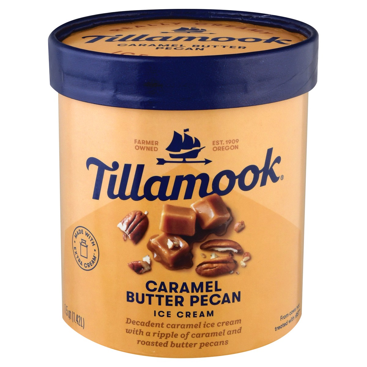 slide 1 of 5, Tillamook Caramel Butter Pecan Ice Cream, 48 oz