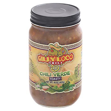 slide 1 of 1, Gilly Loco Salsa Chili Verde Toasty - 16 Oz, 16 oz