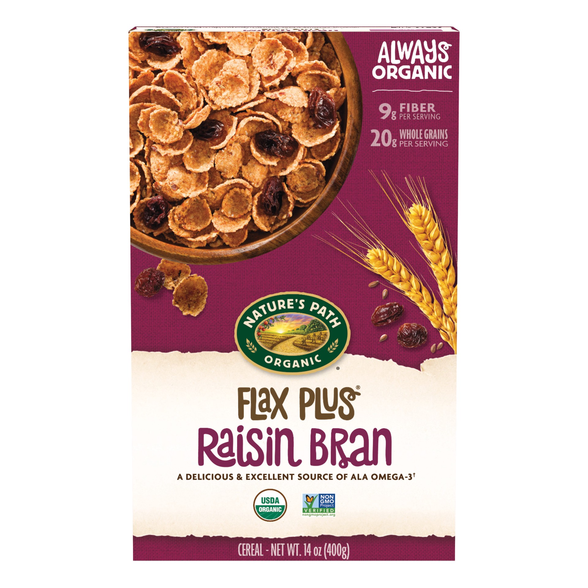 slide 1 of 3, Nature's Path Organic Nature's Path Flax Plus Raisin Bran, 14 oz