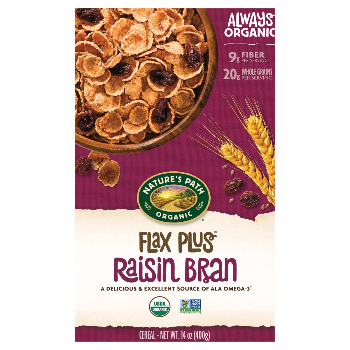 slide 1 of 3, Nature's Path Organic Nature's Path Flax Plus Raisin Bran, 14 oz