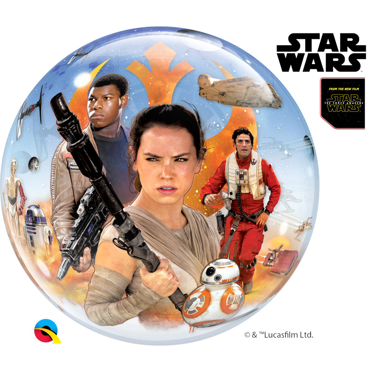 slide 1 of 2, Star Wars the Force Awakens Bubble balloon, 1 ct