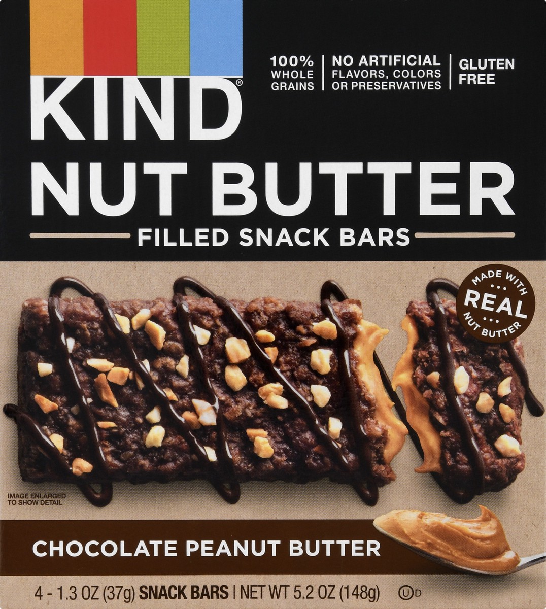 slide 8 of 9, KIND Nut Butter Filled Bars, Chocolate Peanut Butter, 4 ct