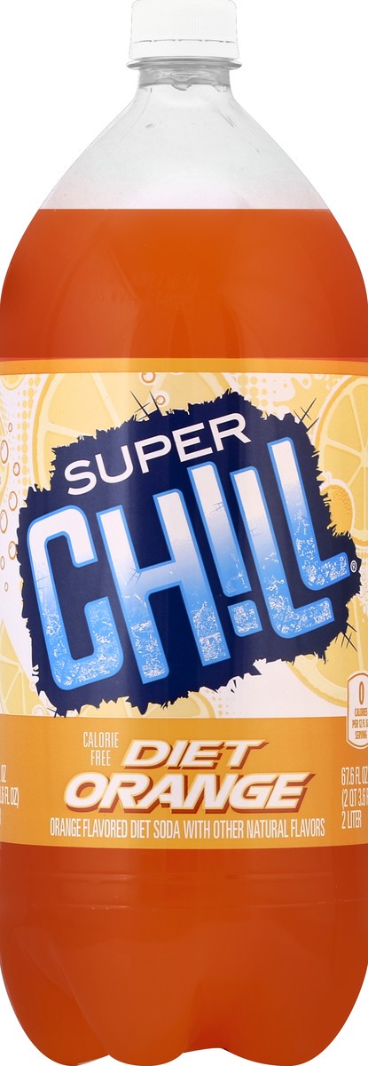 slide 1 of 1, Super Chill Orange Diet Soda - 2 liter, 67.6 oz