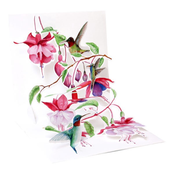 slide 1 of 1, Up with Paper Everyday Pop-Up Greeting Card, Hummingbirds, 5 1/4 in x 5 1/4 in