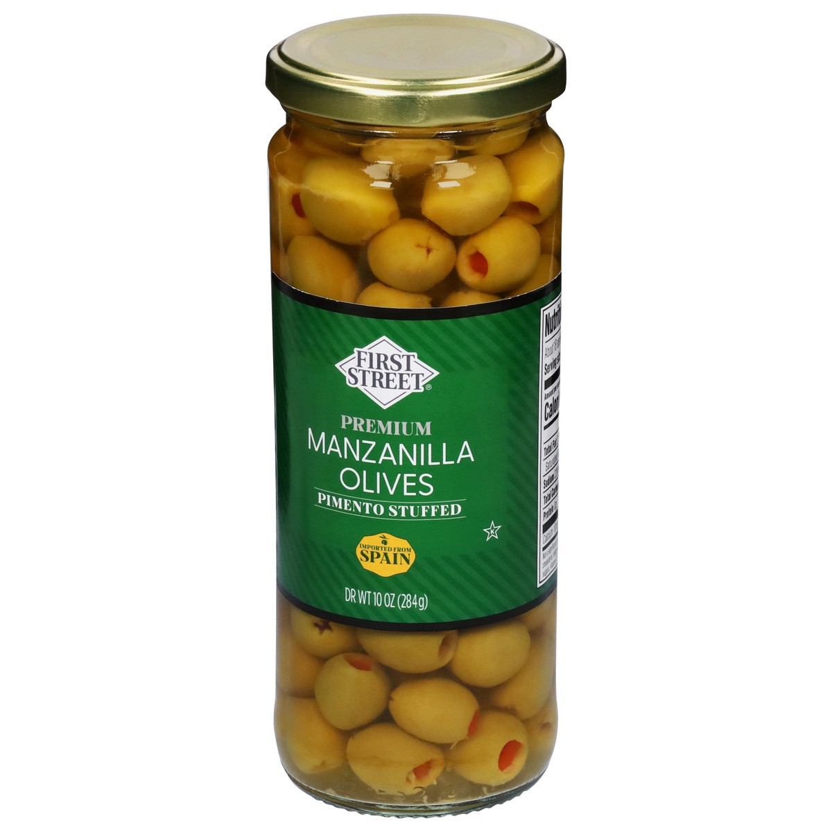 slide 2 of 4, First Street Fs Manzanilla Olives Pimento Stuffed, 10 oz