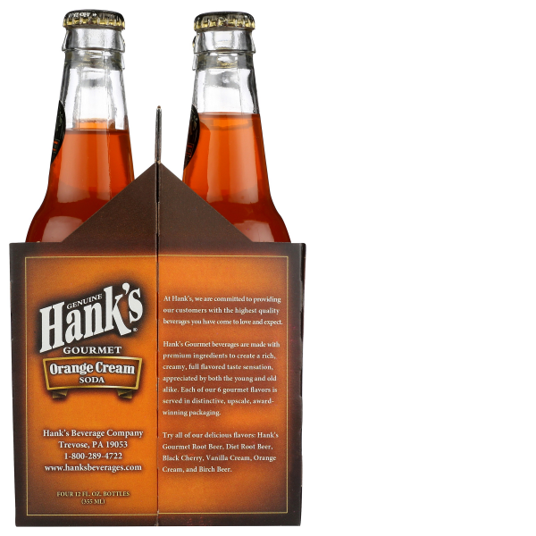 slide 4 of 5, Hank's Hanks Orange Cream, 4 ct; 12 oz
