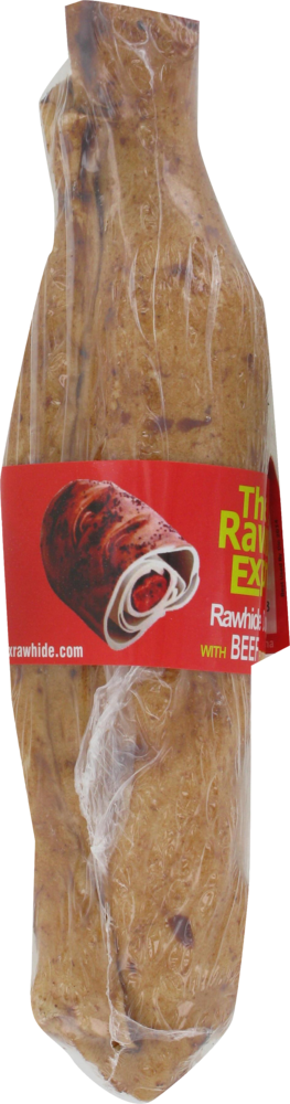slide 2 of 4, The Rawhide Express Beefhide Large Dog Chew With Beef Flavored Filling, 1 ct