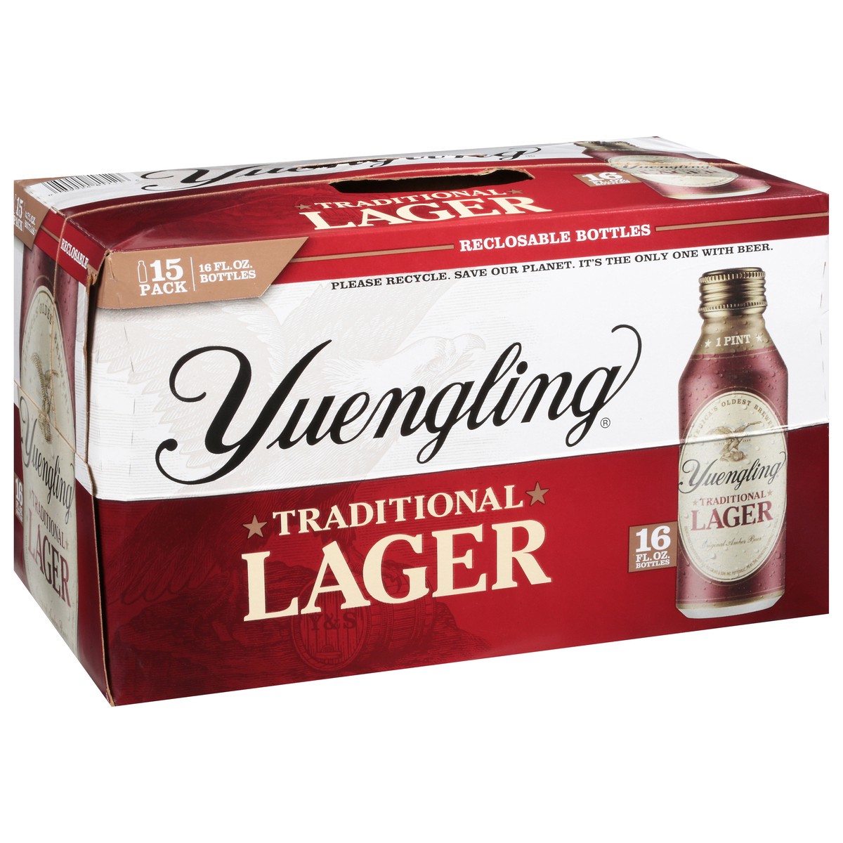 slide 1 of 1, Yuengling Traditional Lager Beer 15 - 16 fl oz Bottles, 15 ct