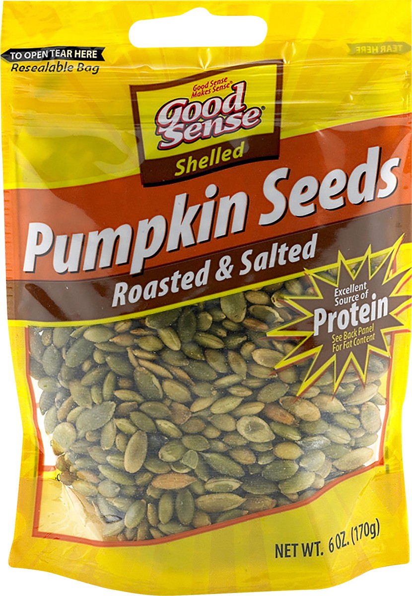 slide 2 of 3, Good Sense Shelled Roasted & Salted Pumpkin Seeds 6 oz, 6 oz