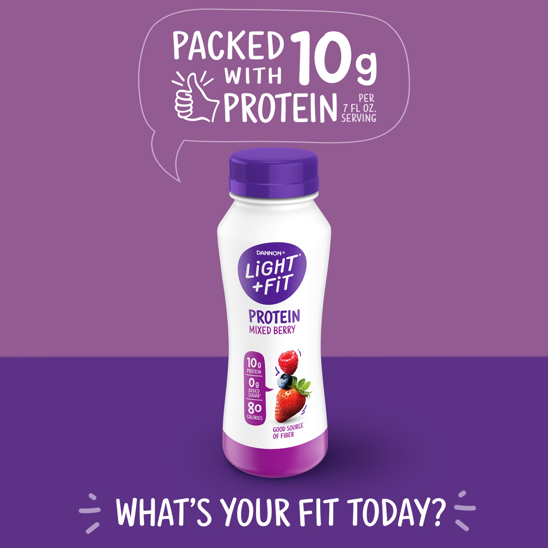 Light + Fit Nonfat Mixed Berry Protein Smoothie Yogurt Drink 7 fl oz