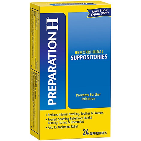 Preparation H Hemorrhoid Suppositories for Burning, Itching & Discomfort  Relief