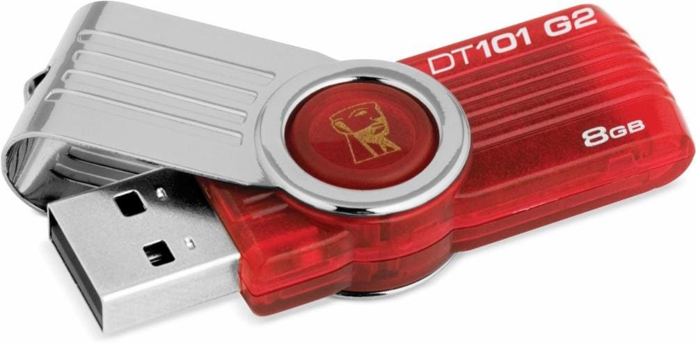 slide 1 of 1, Kingston Datatraveler 101 G2 8Gb Usb Flash Drive - Red, 1 ct