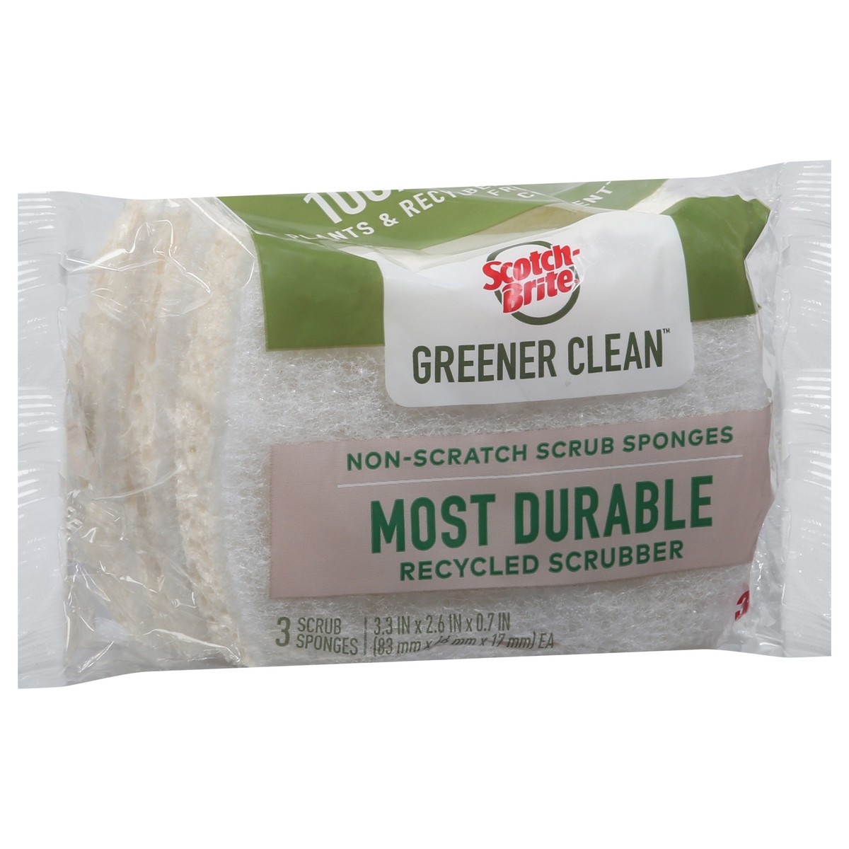 slide 2 of 9, Scotch-Brite Greener Clean Non-Scratch Scrub Sponges 3 Each, 3 ct