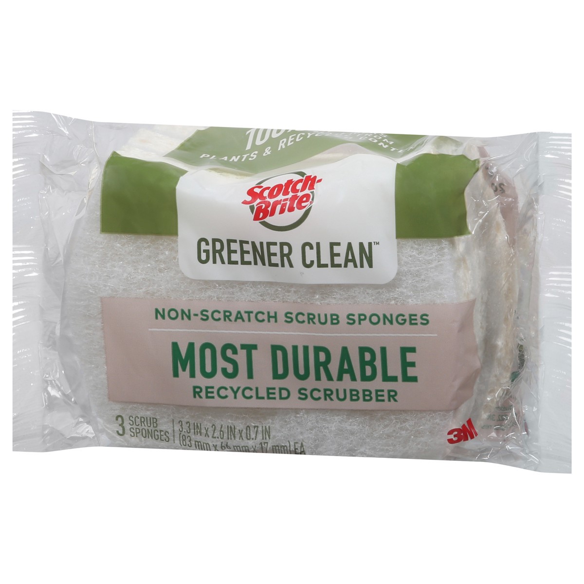 slide 6 of 9, Scotch-Brite Greener Clean Non-Scratch Scrub Sponges 3 Each, 3 ct