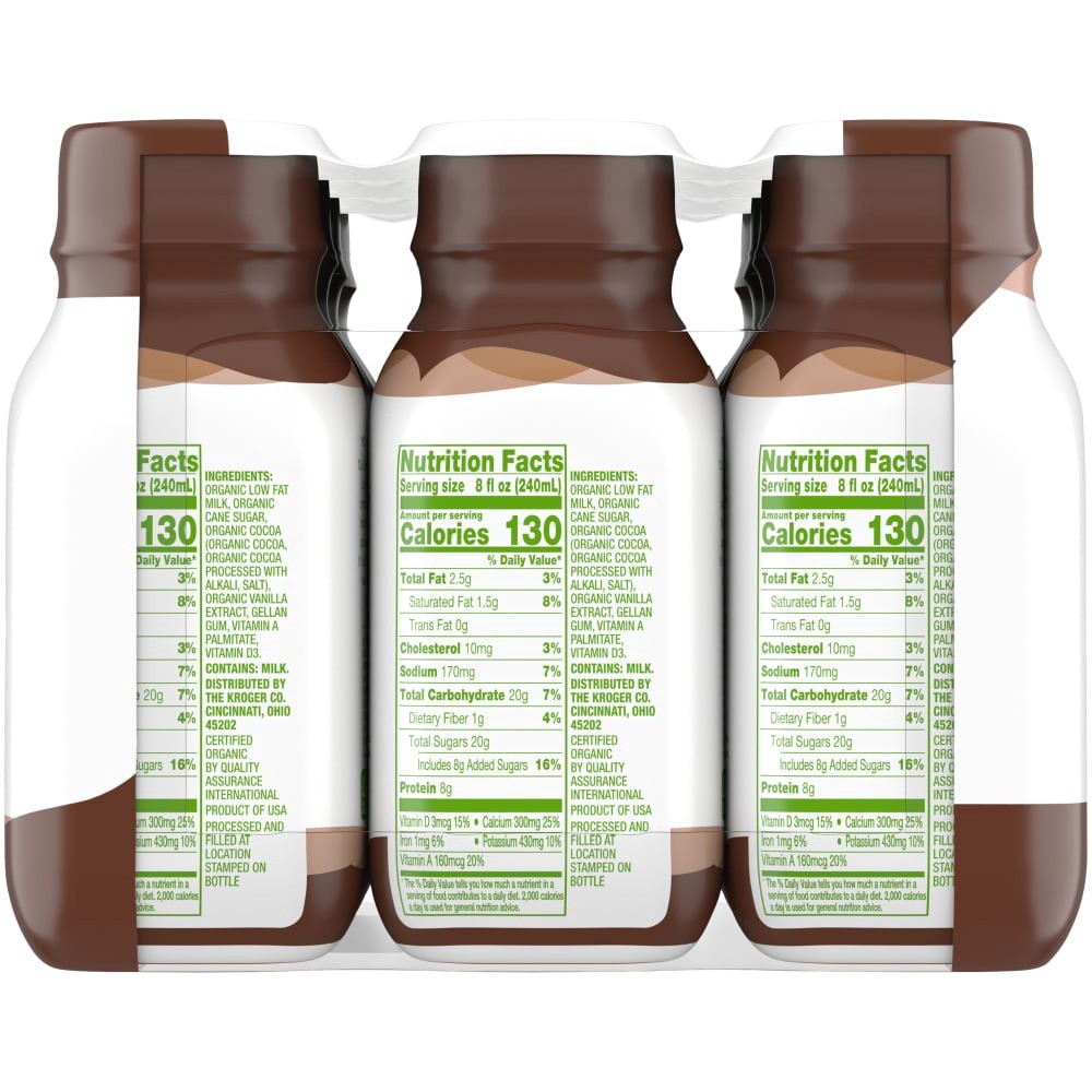 slide 2 of 5, Simple Truth Organic Low Fat Chocolate Milk, 12 ct; 8 fl oz