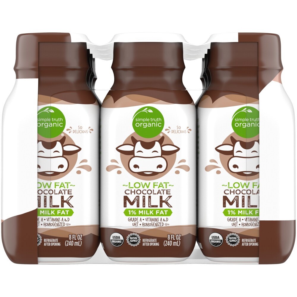 slide 4 of 5, Simple Truth Organic Low Fat Chocolate Milk, 12 ct; 8 fl oz