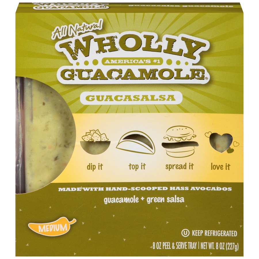 slide 1 of 8, Wholly Guacamole Guacasalsa Medium, 8 oz