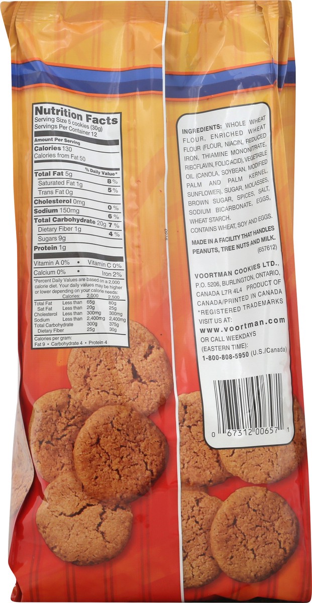 slide 8 of 8, Voortman Bakery Ginger Snaps Cookies, 12.3 oz