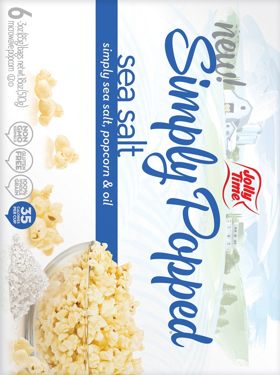 slide 2 of 7, Jolly Time Simply Popped Microwave Sea Salt Popcorn - 6 ct, 6 ct