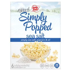 Jolly Time Simply Popped Microwave Sea Salt Popcorn - 6 ct