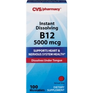 slide 1 of 1, CVS Health Instant Dissolving B12 Microtablets 5000mcg, 100 ct