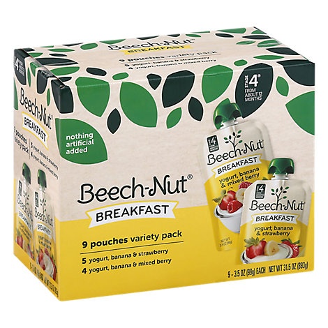 slide 1 of 1, Beech-Nut Beechnut S4 Breakfast Pouch Variety Pack, 9 ct3.5 oz
