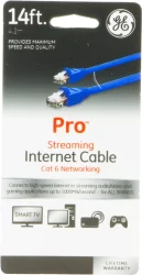 GE Pro Streaming Internet Cat 6 Network Cable - Blue