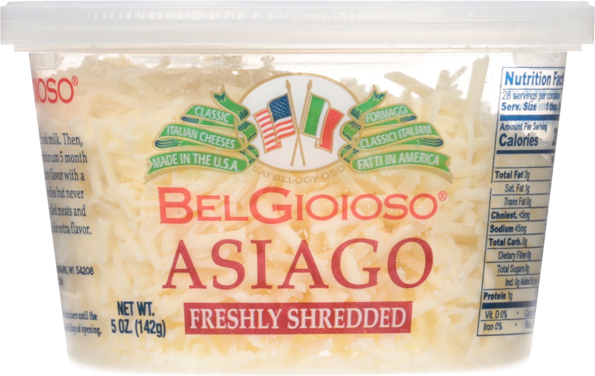 slide 4 of 14, BelGioioso Shredded Asiago, 5 oz