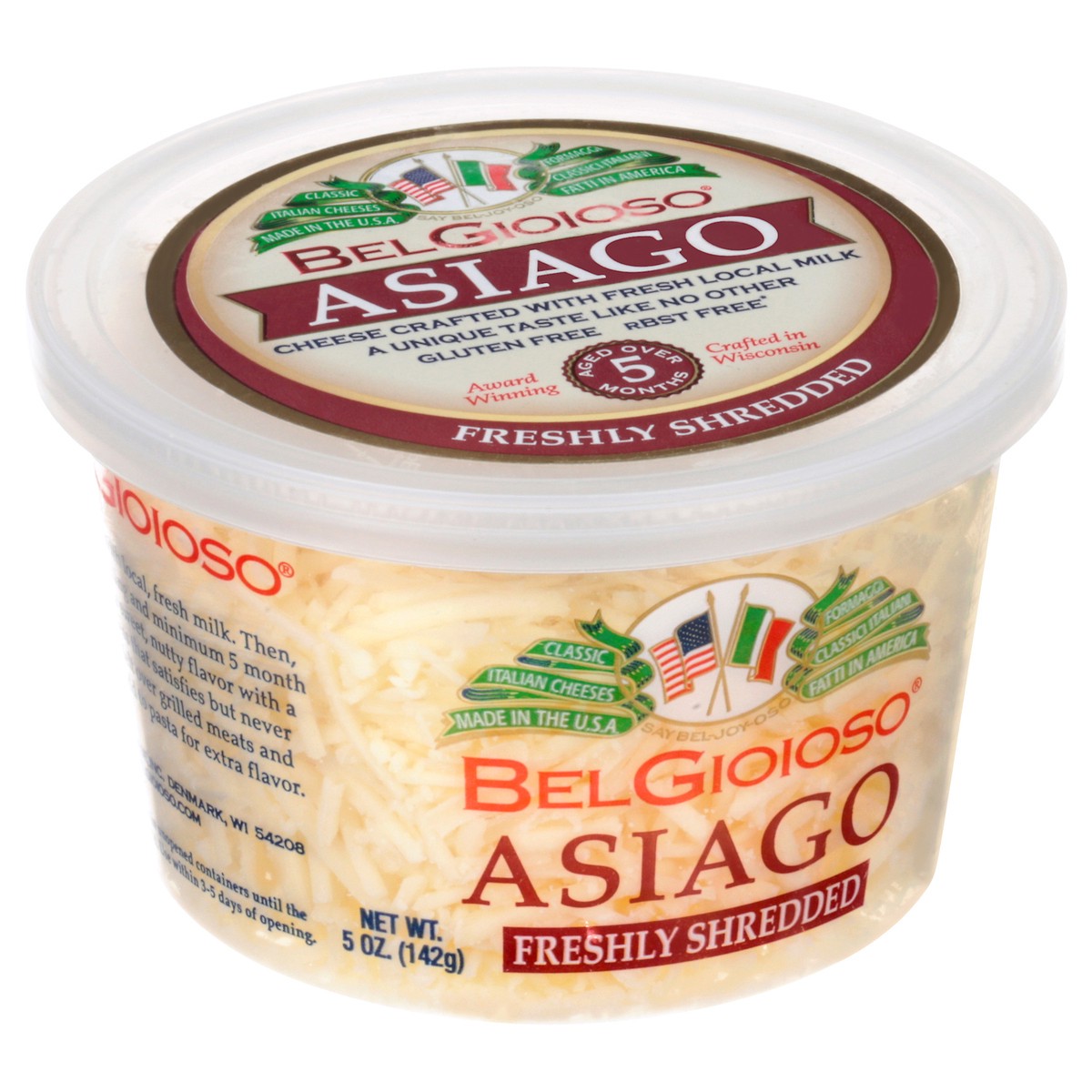 slide 5 of 14, BelGioioso Shredded Asiago, 5 oz