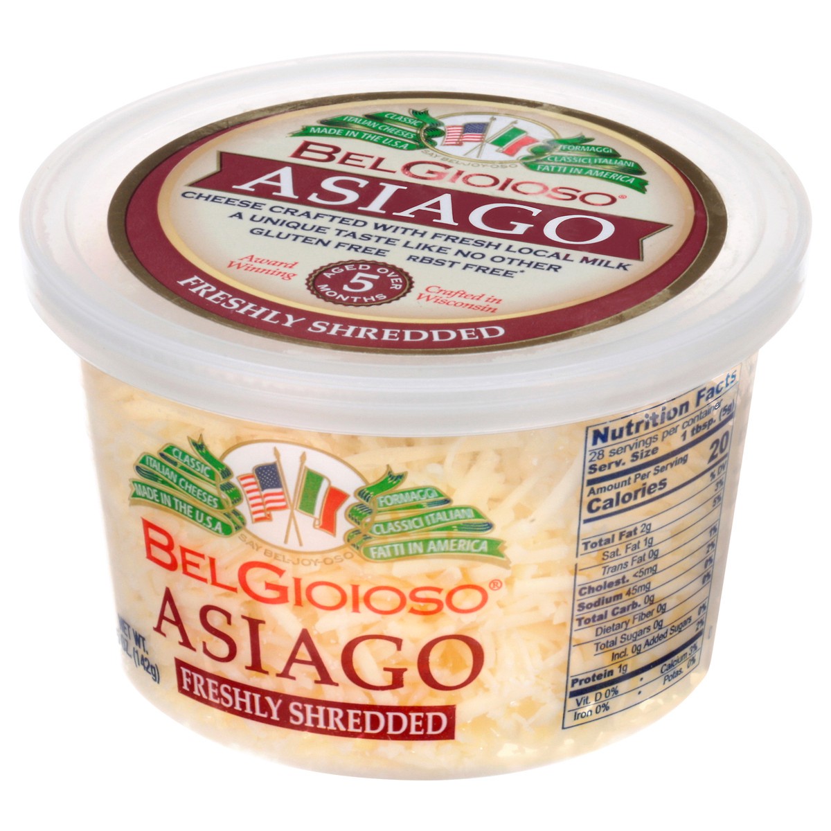 slide 7 of 14, BelGioioso Shredded Asiago, 5 oz