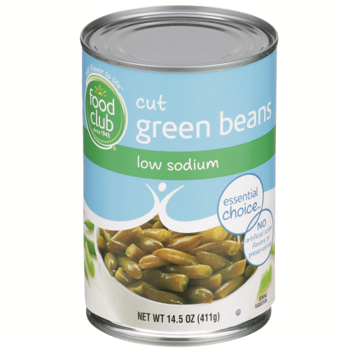 slide 1 of 1, Food Club Low Sodium Cut Green Beans, 14.5 oz