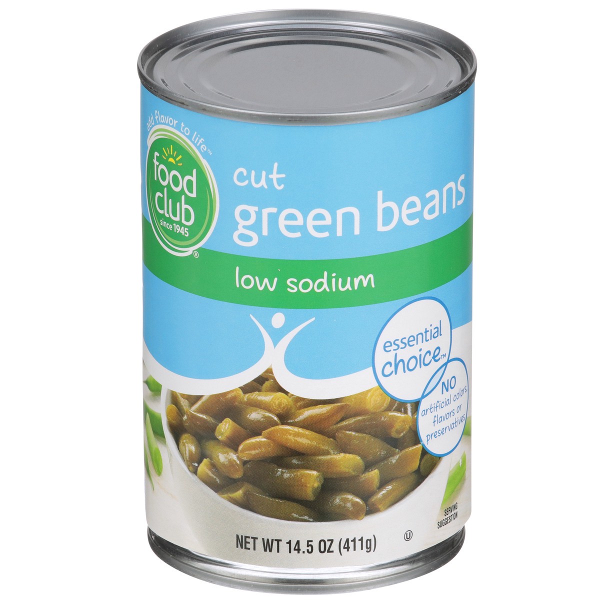 slide 1 of 9, Food Club Low Sodium Cut Green Beans, 14.5 oz