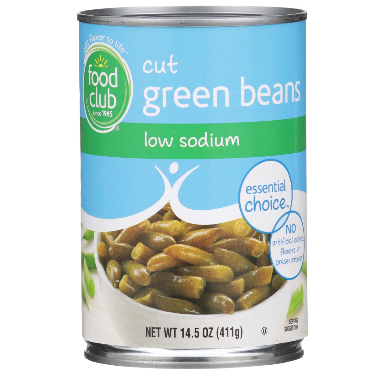 slide 6 of 9, Food Club Low Sodium Cut Green Beans, 14.5 oz