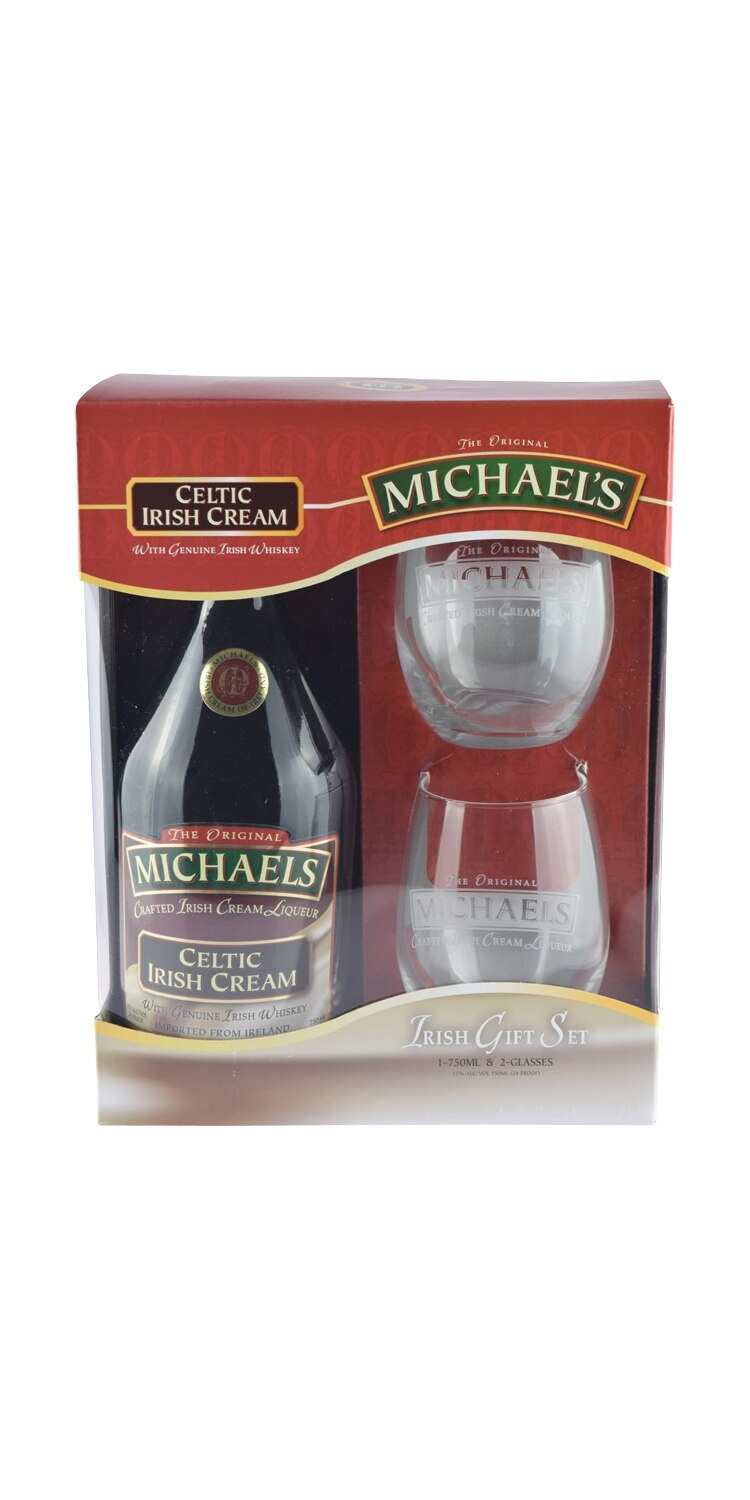 slide 1 of 1, Michael's Irish Cream Liqueur 750 With Glass, 750 ml
