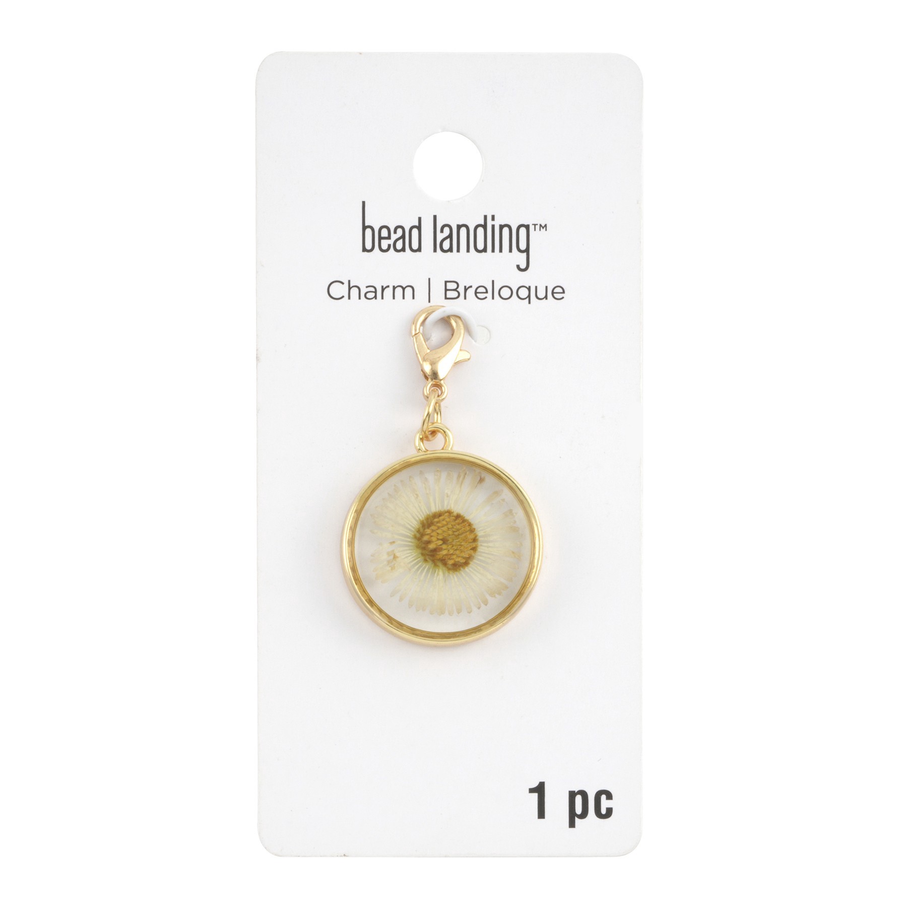 slide 3 of 3, Press Flower Charm By Bead Landing, 23mm charm size